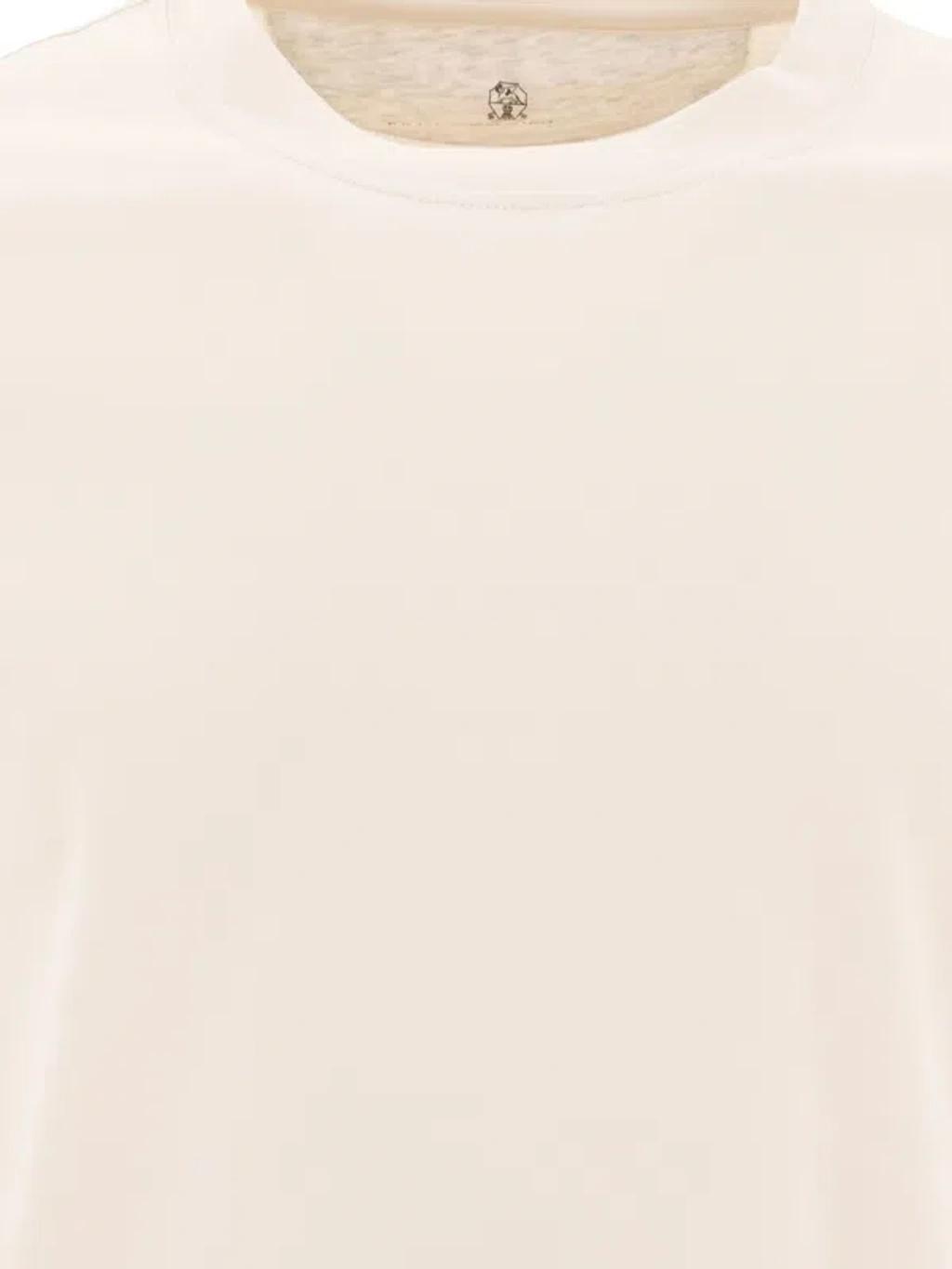 BRUNELLO CUCINELLI T-shirts Beige In White Product Image
