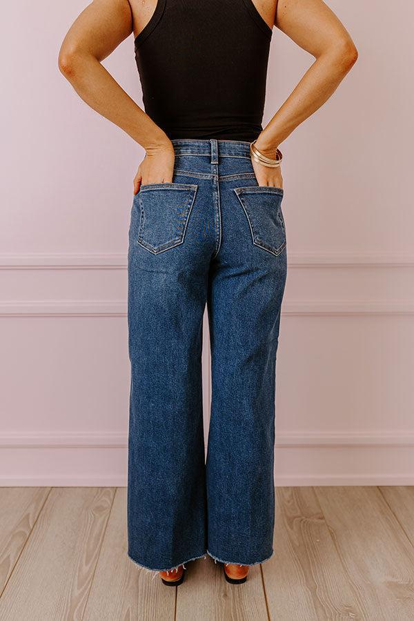 Just USA Roxanne High Waist Straight Leg Jean in Dark Wash Product Image