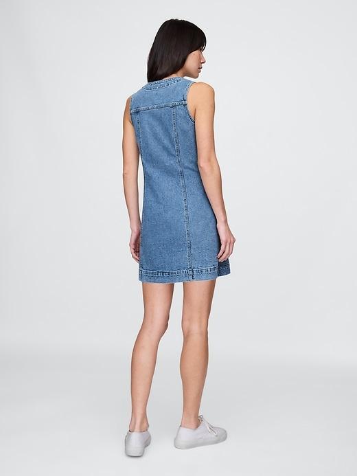 V-Neck Denim Mini Dress Product Image