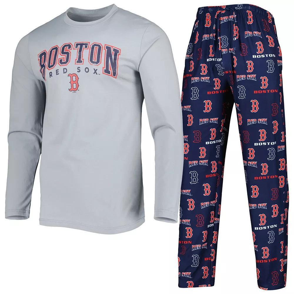 Men's Concepts Sport Navy/Gray Boston Red Sox Breakthrough Long Sleeve Top & Pants Set, Size: 4XL, Blue Product Image