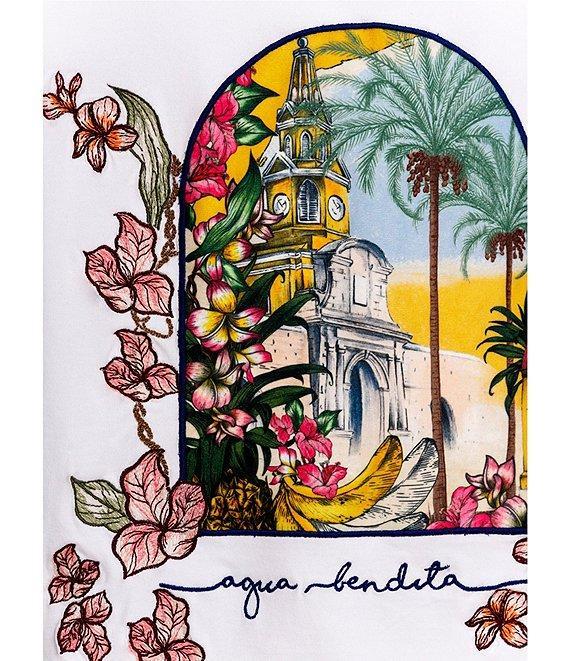 Agua Bendita Gea Ventura Embroidered Crew Neck Short Sleeve Tee Shirt Product Image