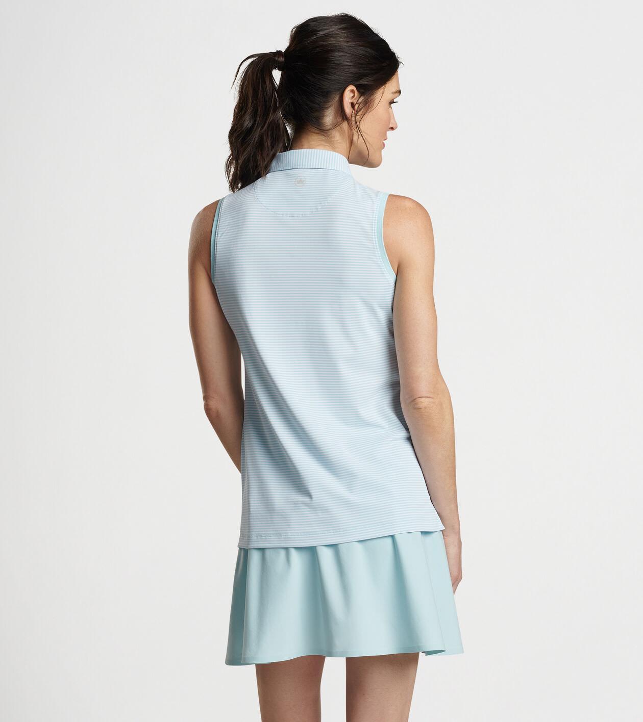 Vista Stripe Banded Sport Mesh Sleeveless Button Polo Product Image