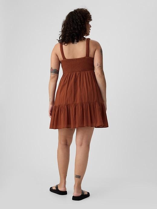 Textured Crinkle Crochet Mini Dress Product Image