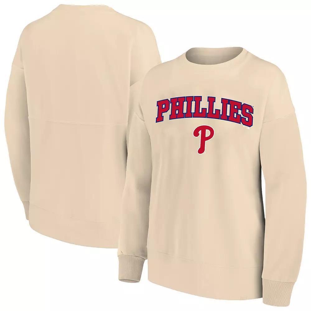 Womens Profile Oatmeal Philadelphia Phillies Plus Size French Terry Pullover Sweatshirt Product Image