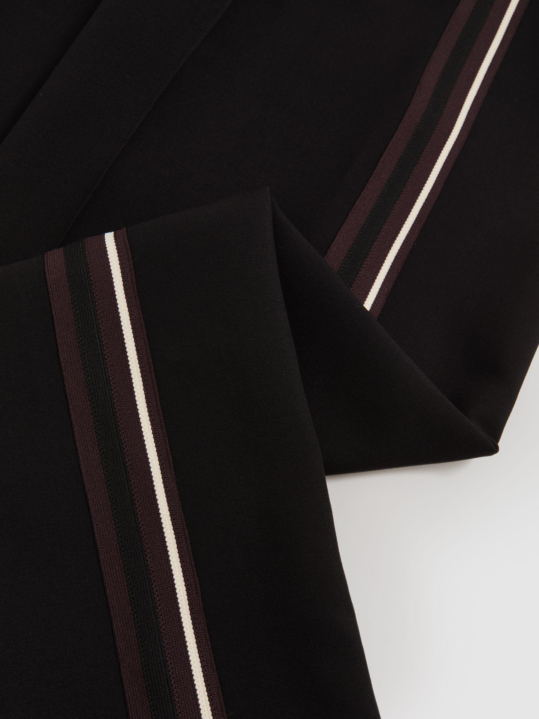 Side-Stripe Wide-Leg Trousers in Black Product Image