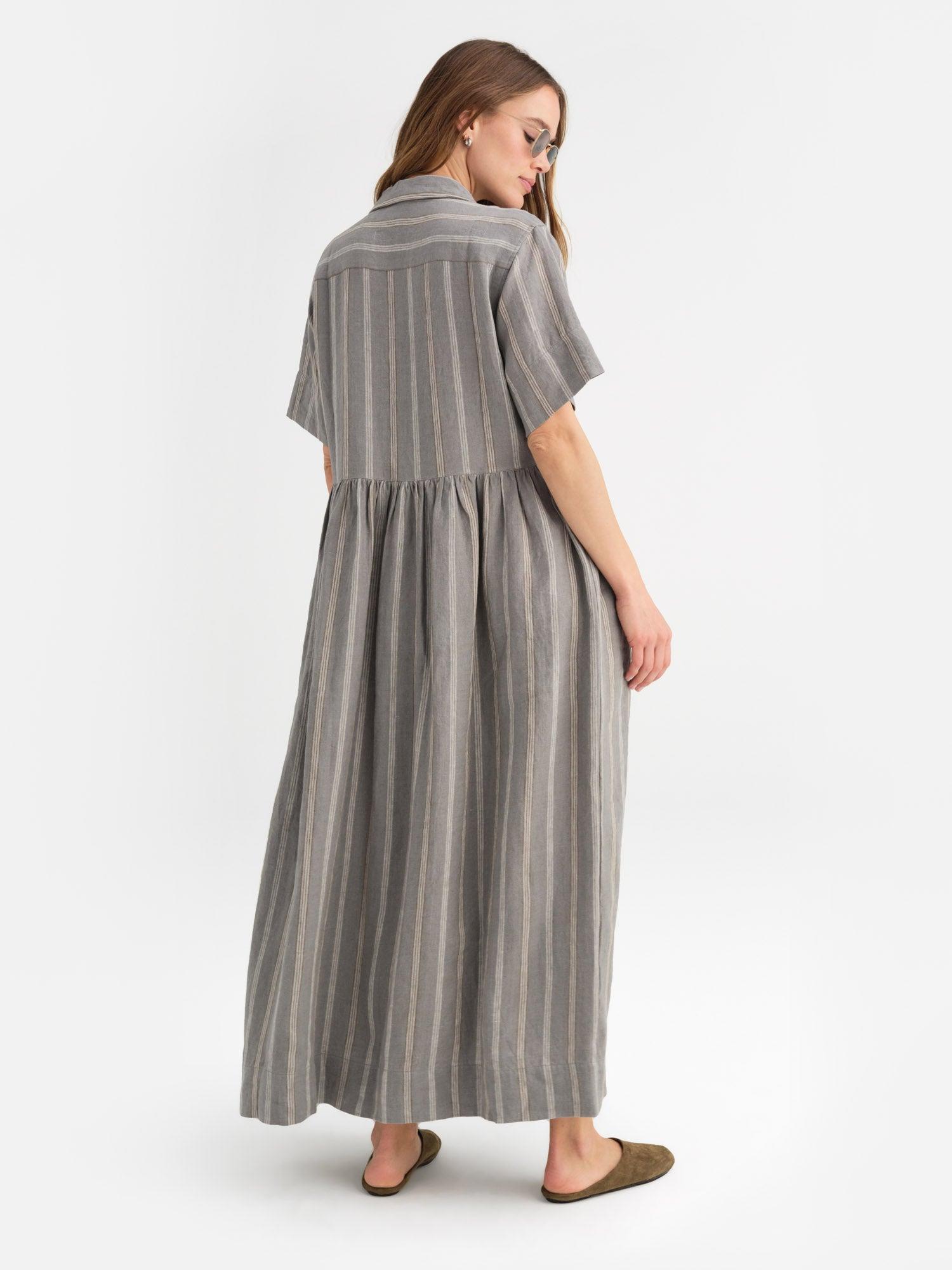 Organic Linen Shirt Dress Female Product Image