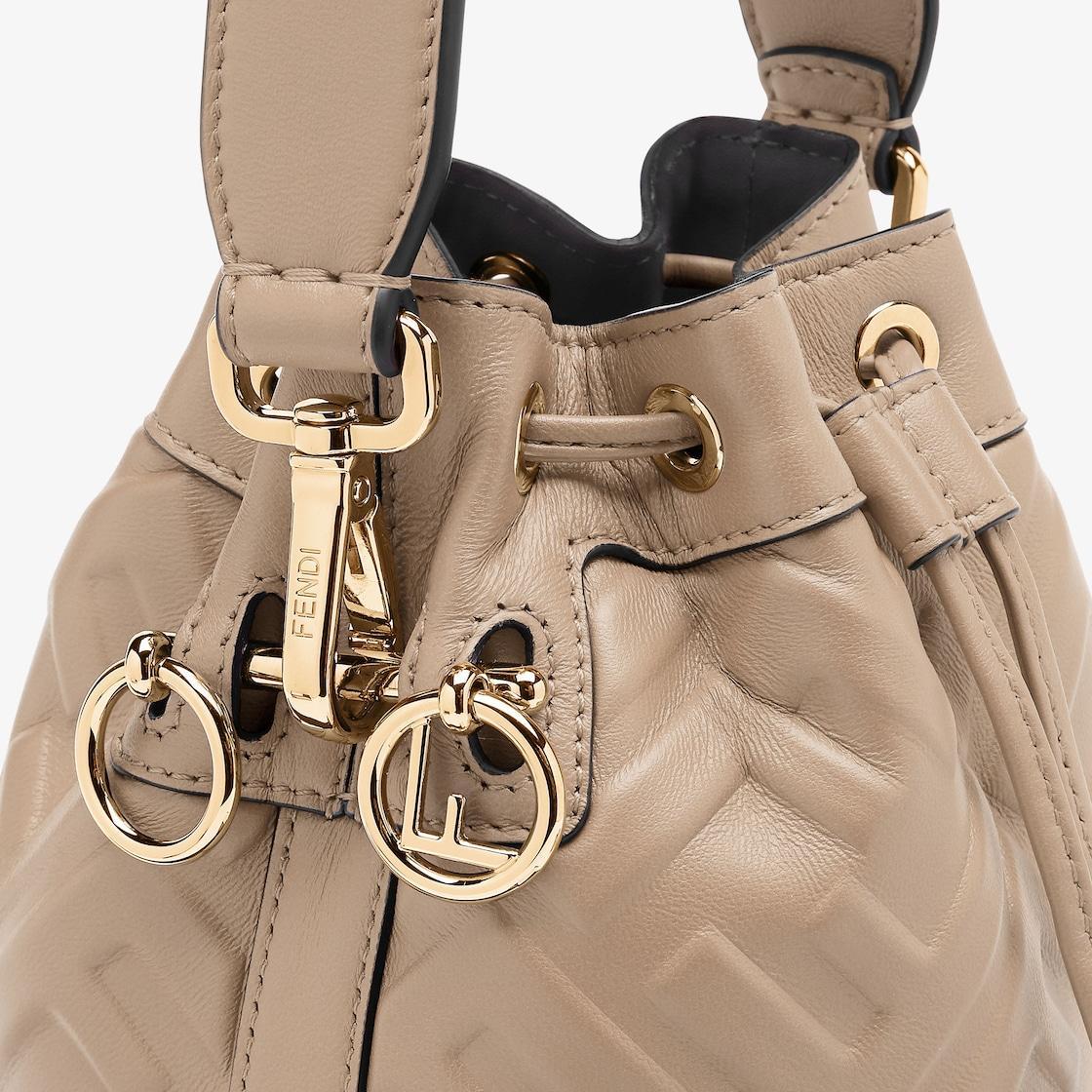 Mon TresorDove-gray leather mini-bag Product Image