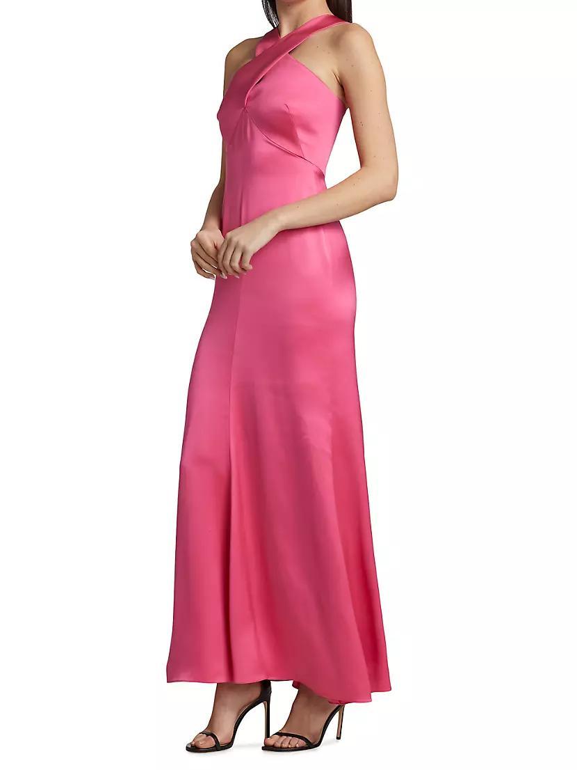 Cross Front Silk Satin Gown Product Image