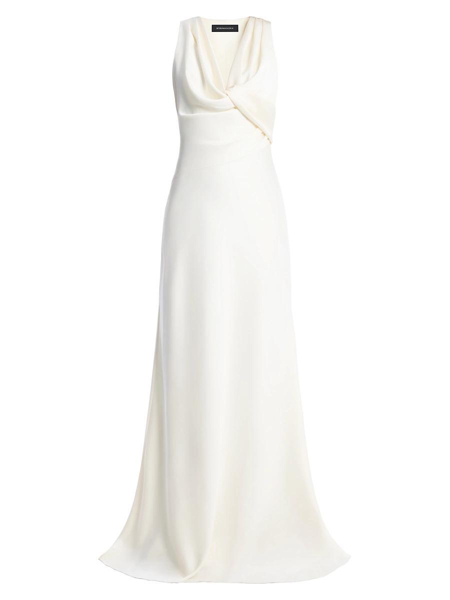 Womens Cowlneck Satin Gown Product Image