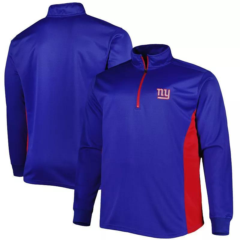 Men's Navy New England Patriots Big & Tall Quarter-Zip Top, Size: 3XLT, Blue Product Image