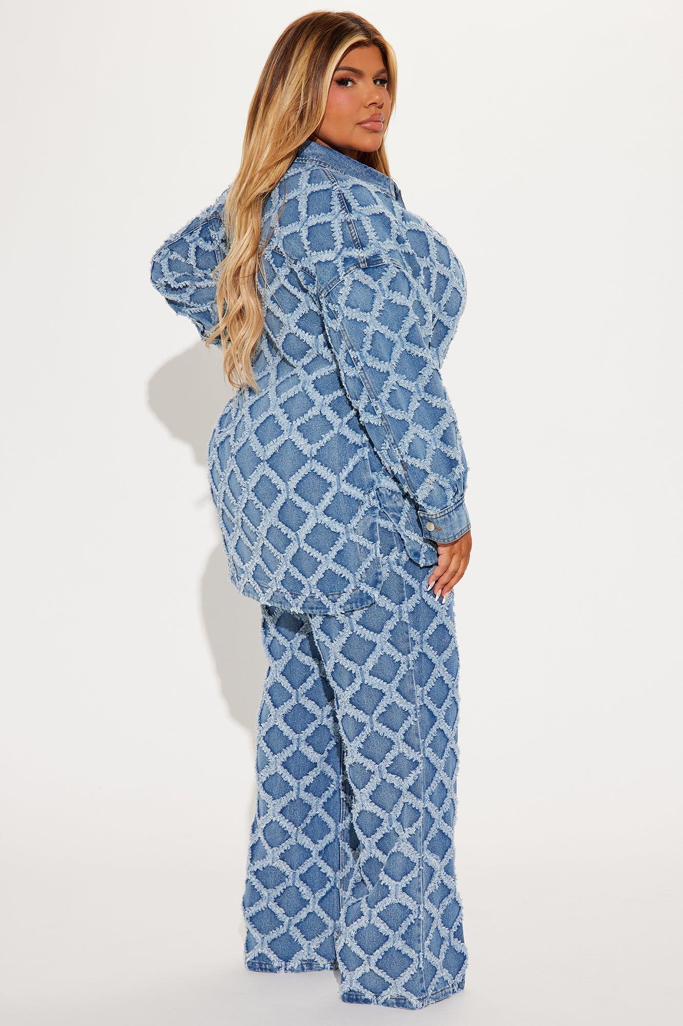 Absolute Need Washed Denim Pant Set - Medium Wash Product Image