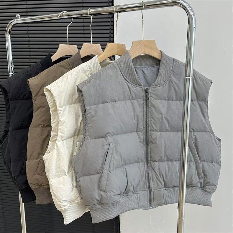 Plain Zip Puffer Vest Product Image