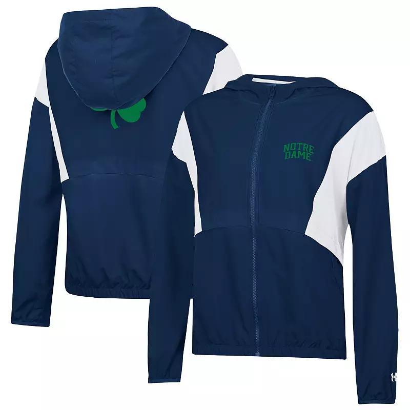Women's Under Armour Navy/White Notre Dame Fighting Irish Game Day Full-Zip Jacket, Size: Medium, Blue Product Image