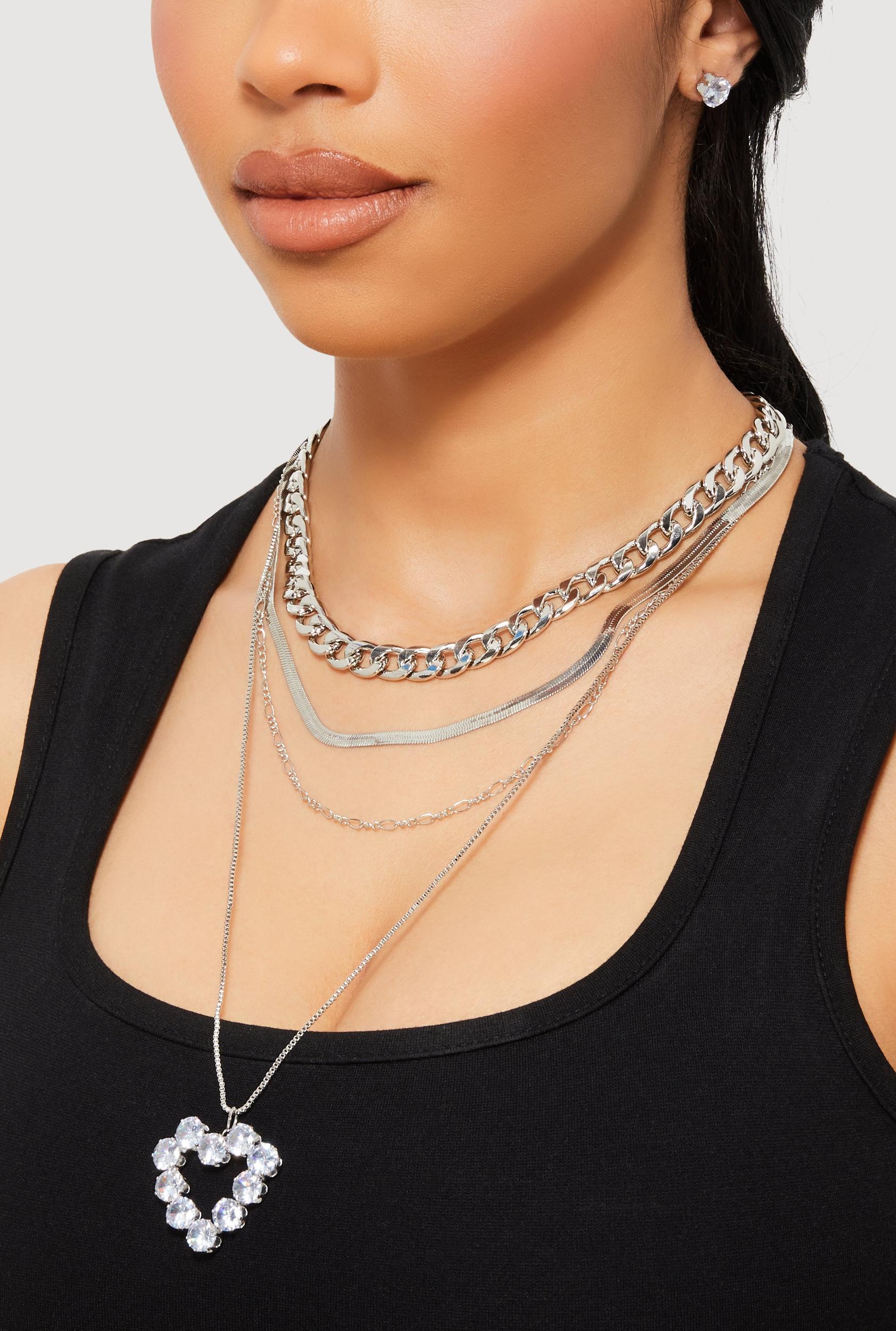 Blessed Cubic Zirconia Layered Necklace Female Product Image