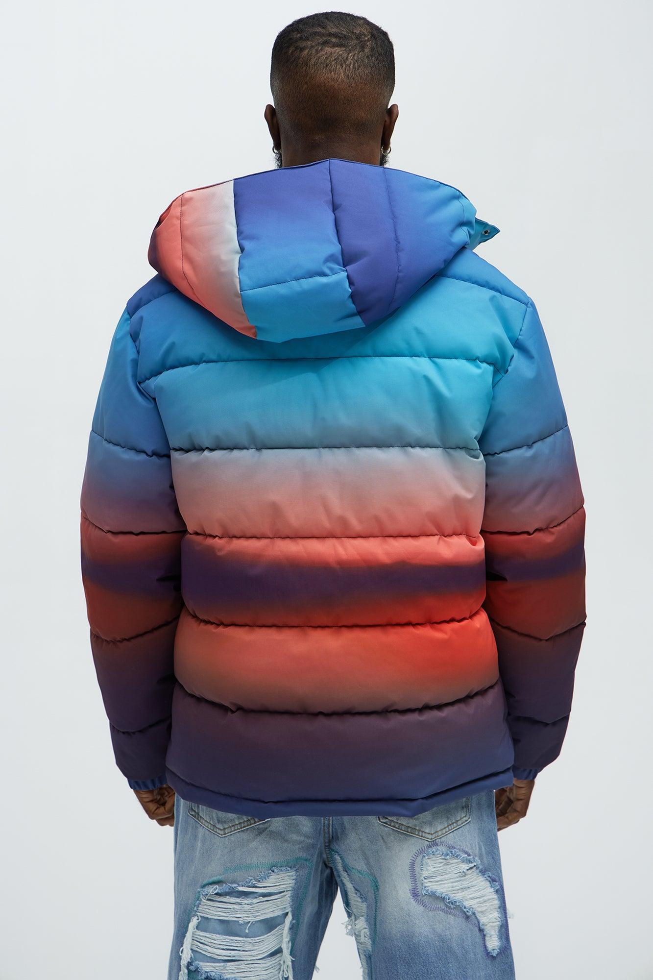 Sunrise Hooded Puffer Jacket - Blue/combo Product Image