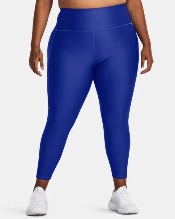 Womens Under Armour Tech High-Waisted Ankle Leggings Black Navy Product Image