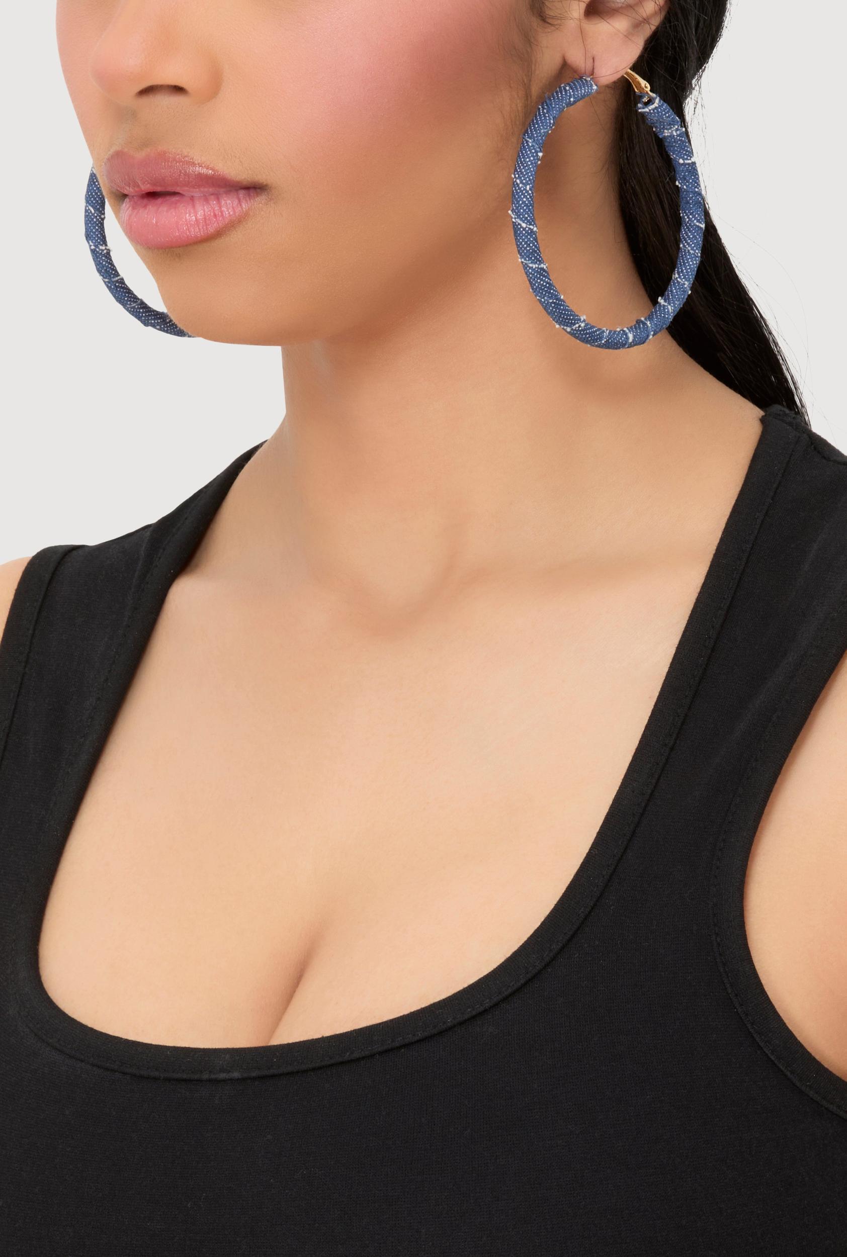Womens Oversized Wrapped Hoop Earrings Product Image