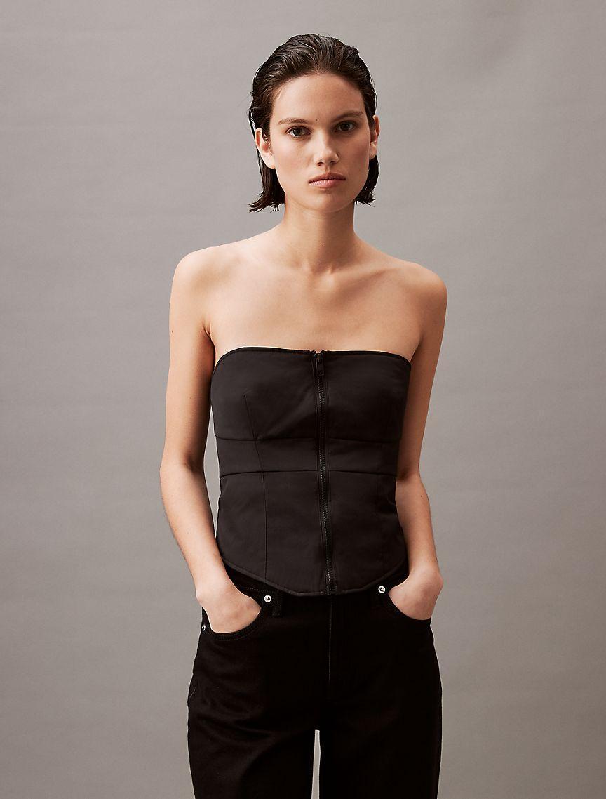 Padded Zip Bustier Top Product Image