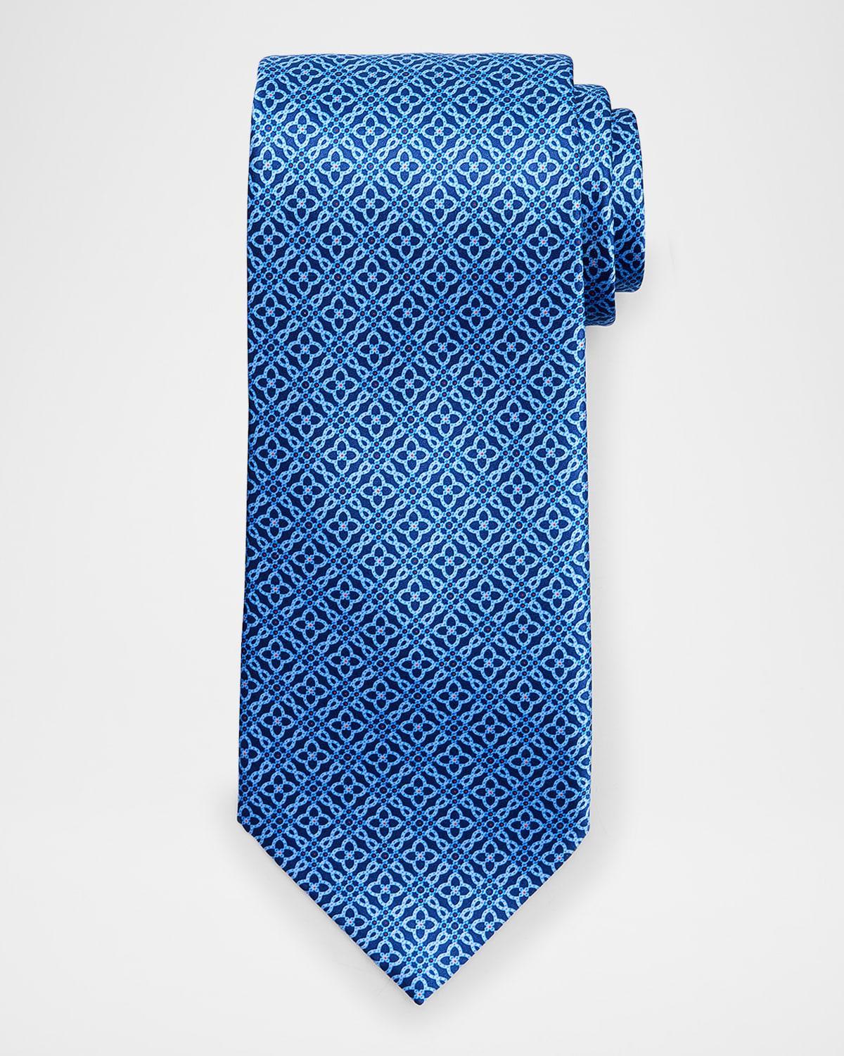 Mens Geometric Silk Tie Product Image