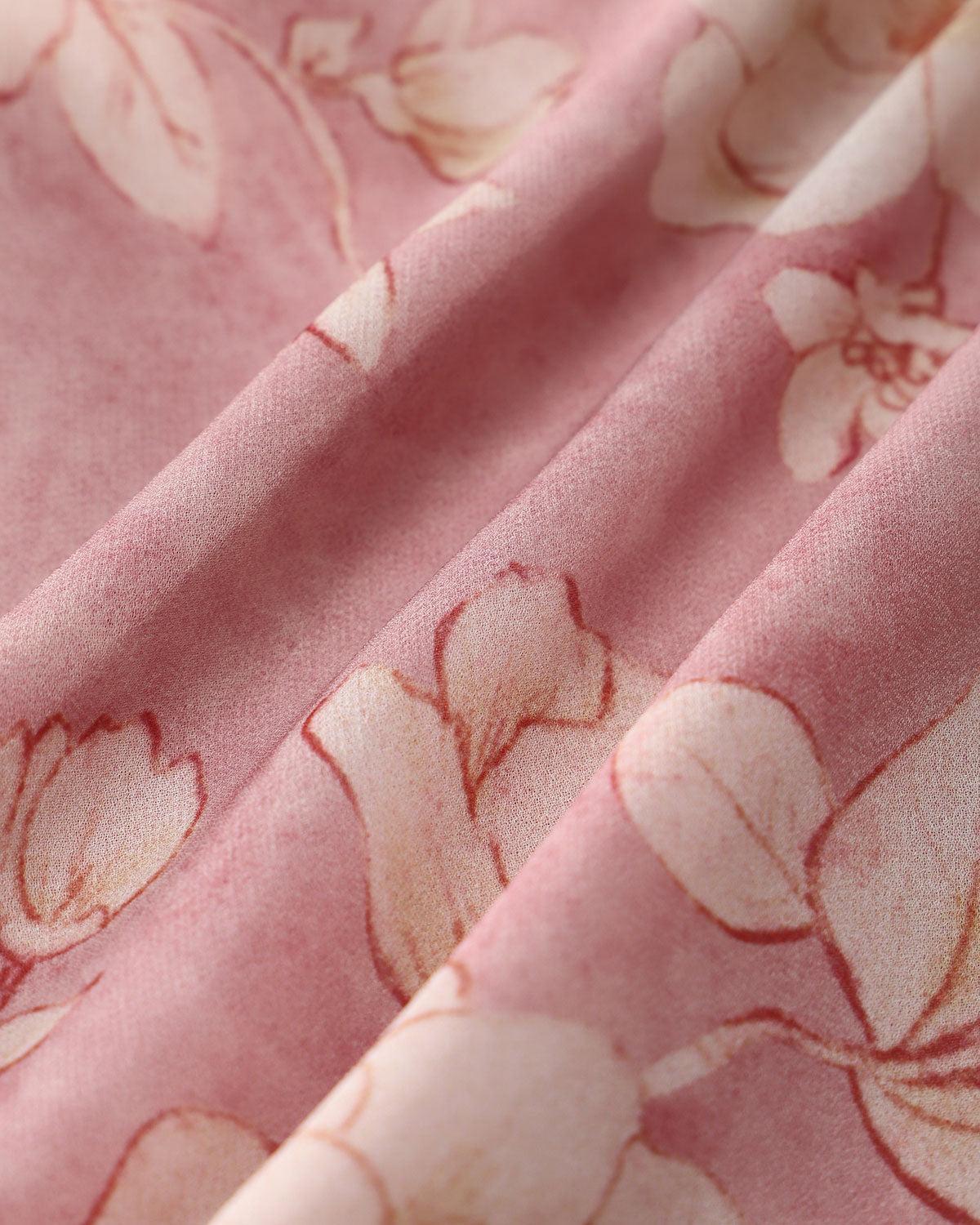 Pink Floral Cropped Tank Top Product Image