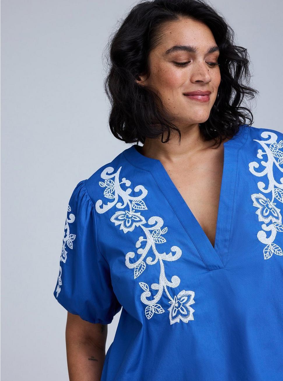 Belle Isle Embroidered Puff Sleeve Top Product Image