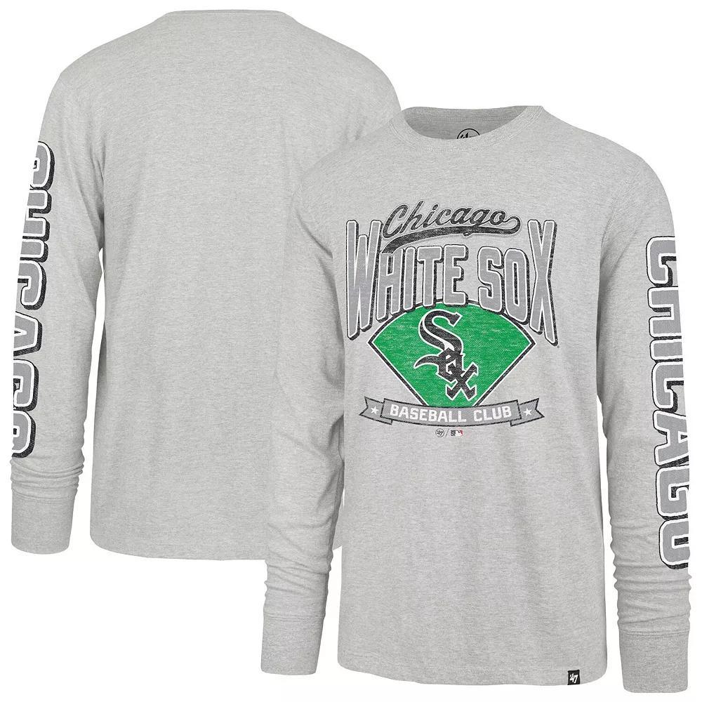 Men's '47 Gray Chicago White Sox Fair Ball Franklin Long Sleeve T-Shirt, Size: Medium, Grey Product Image