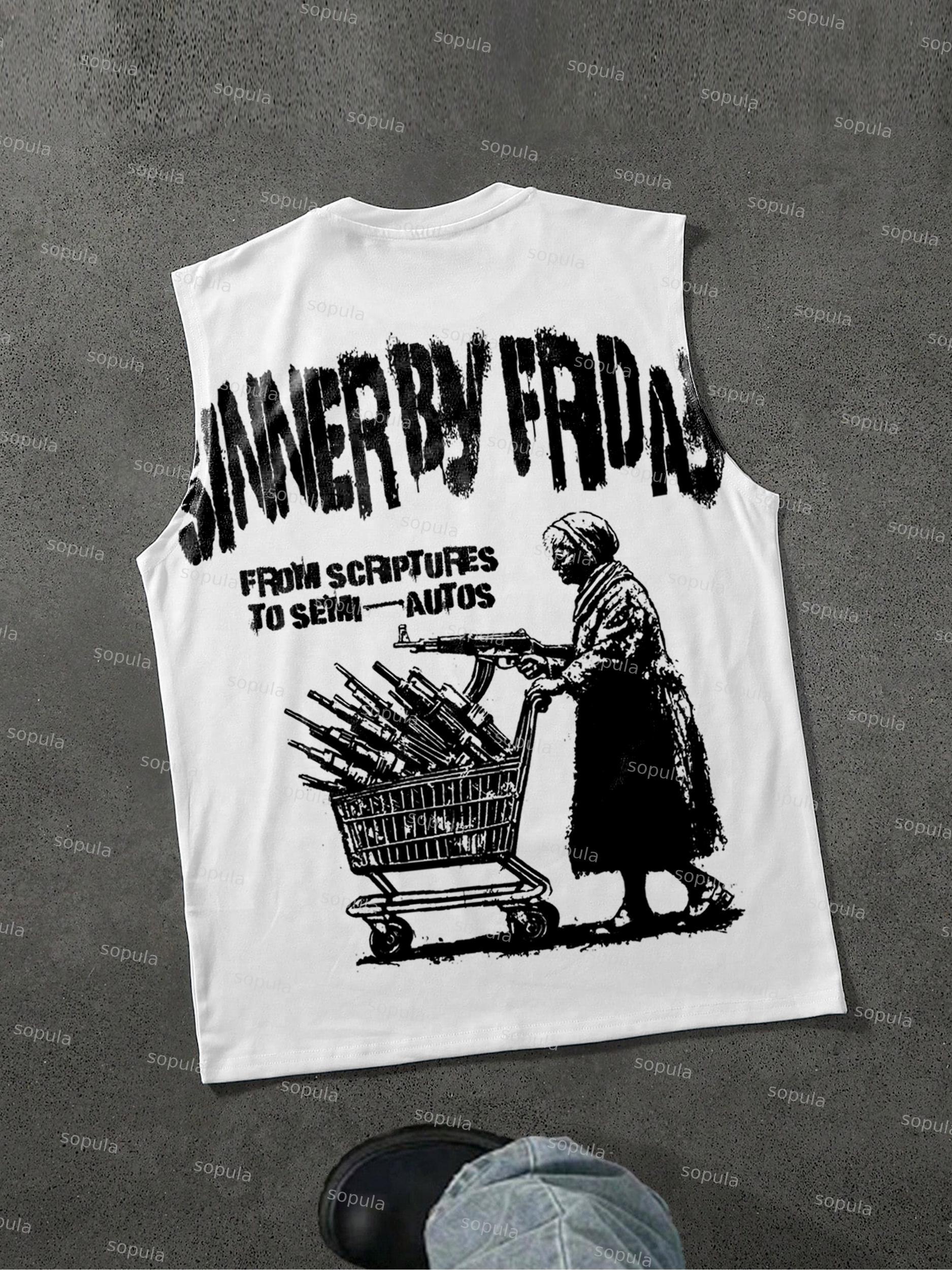 Sunday Is A Saint, Friday Is A Sinner Street Vintage Graphic Tank Top Product Image