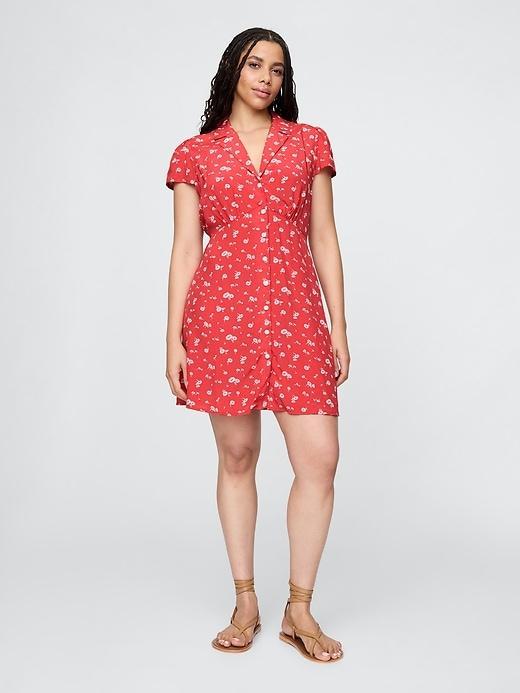 Crepe Floral Mini Dress Product Image