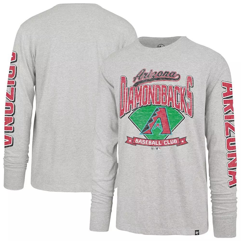 Men's '47 Gray Arizona Diamondbacks Fair Ball Franklin Long Sleeve T-Shirt, Size: XL, Grey Product Image