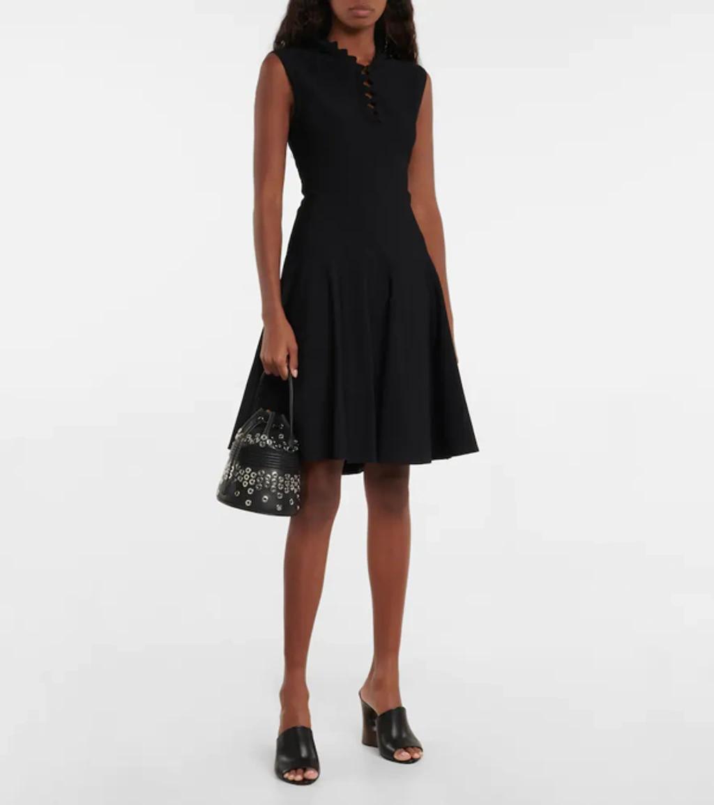 ALAÏA Hooded Knit Minidress In Black Product Image
