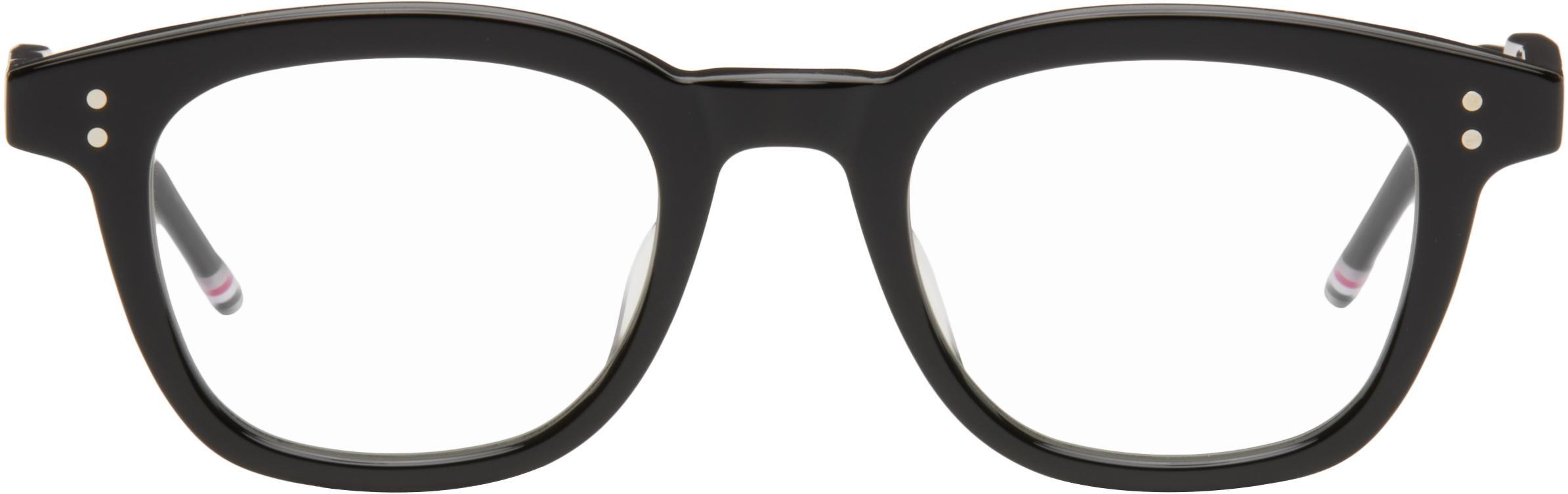 THOM BROWNE Rectangular - Shiny Black Rx Glasses Product Image