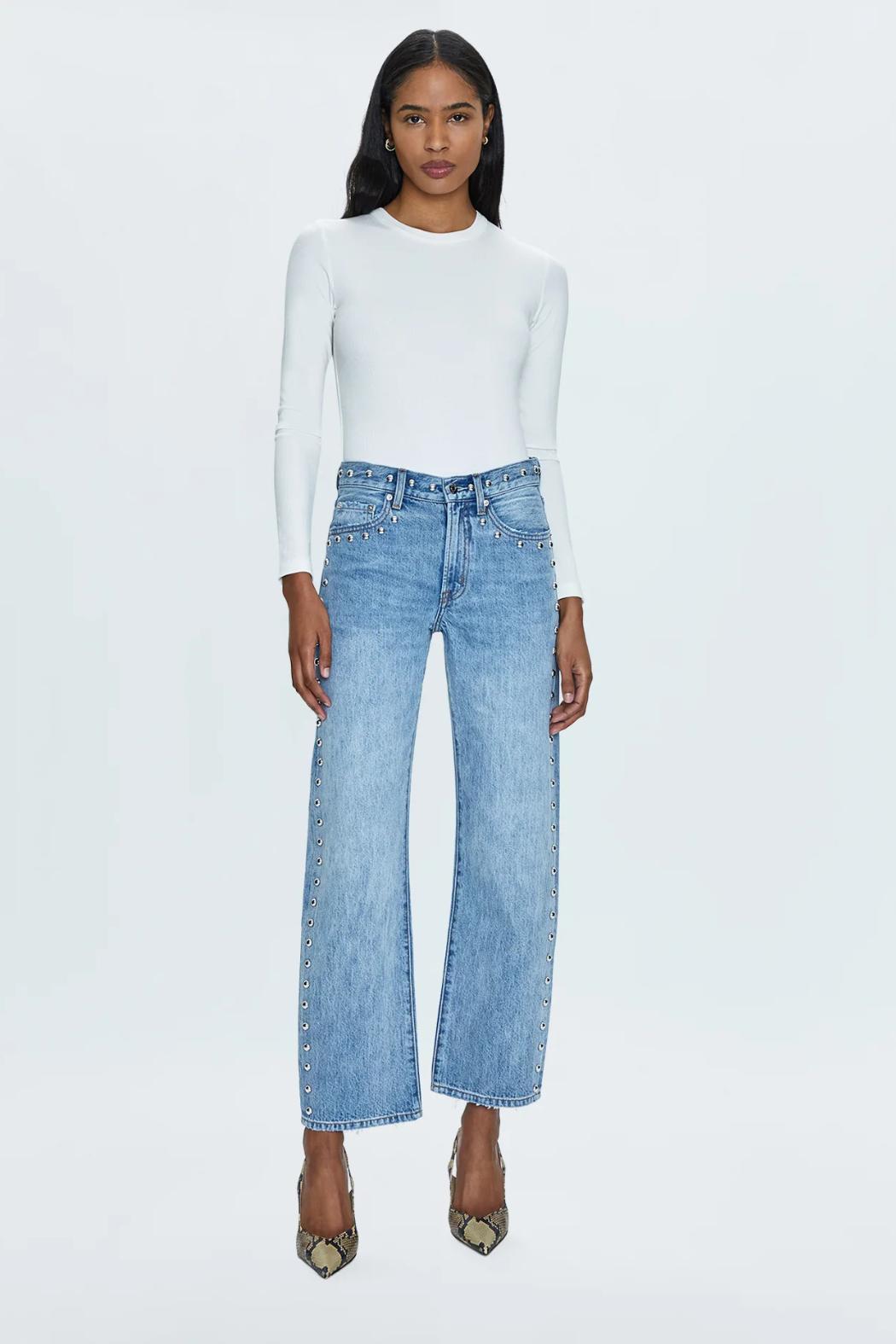 "Lexi" Studded Straight Jean Product Image