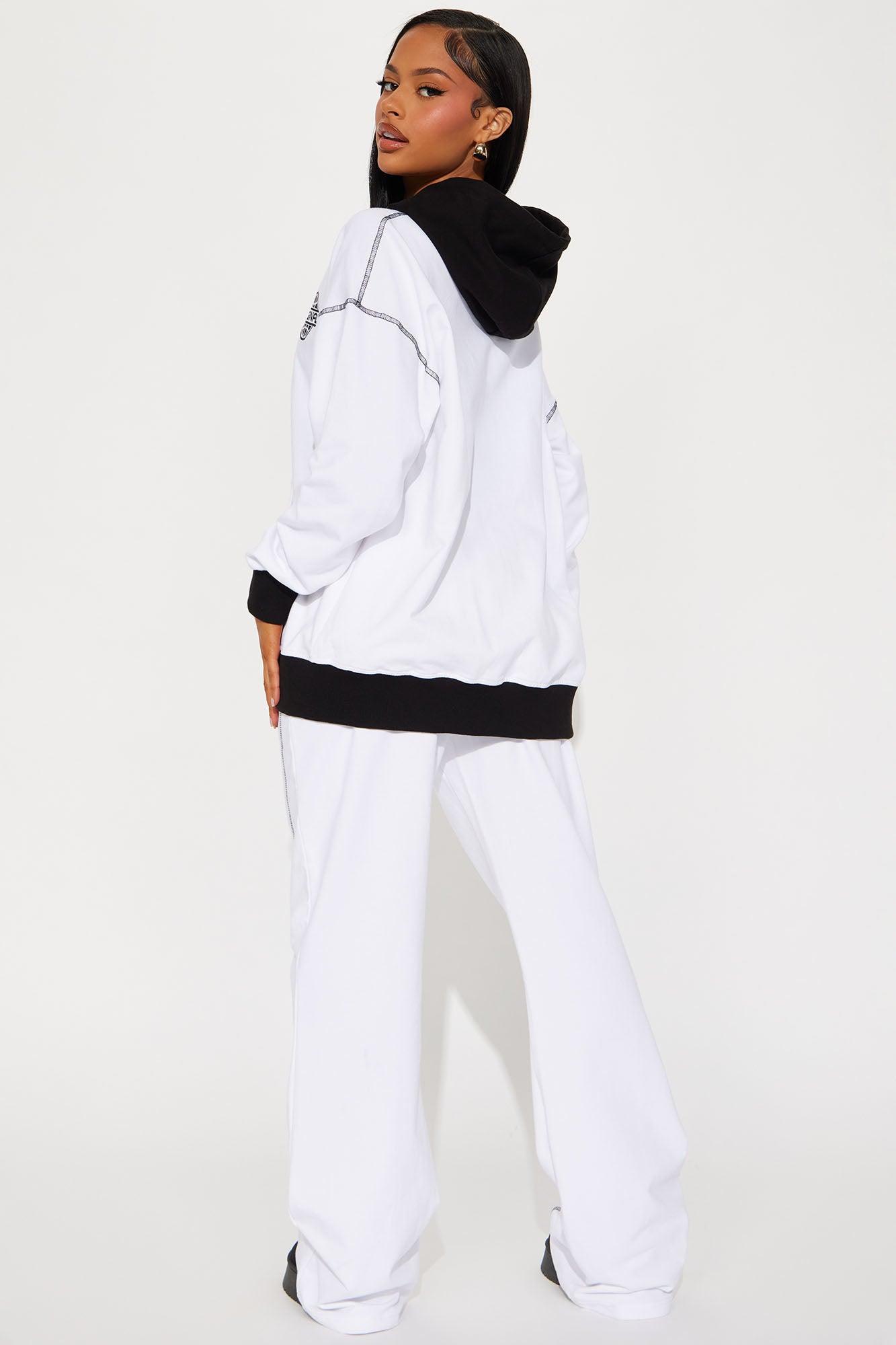 Original Sport Flare Sweatsuit Set - White/Black Product Image