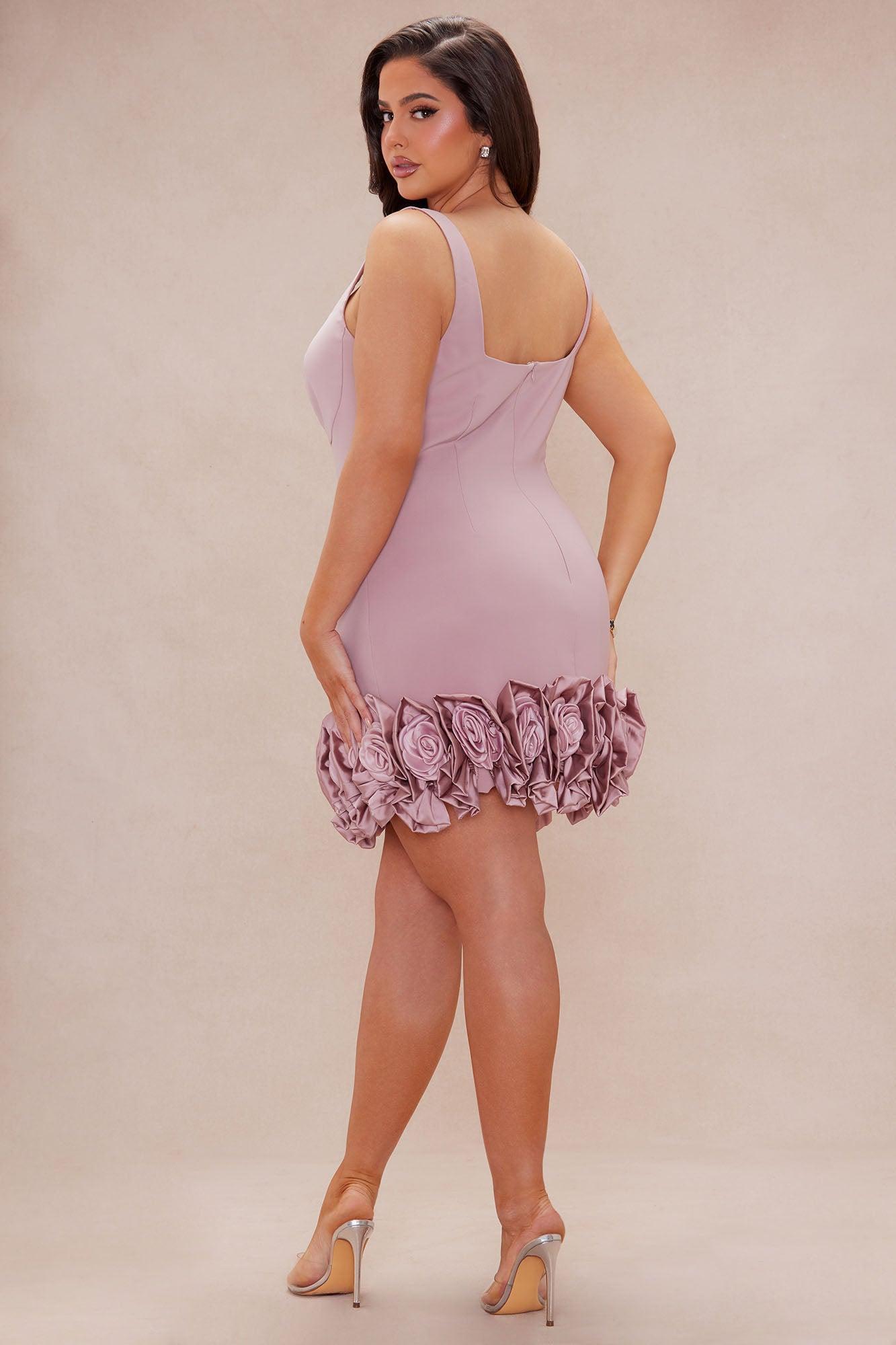 Sasha Rose Hem Mini Dress - Rose Product Image