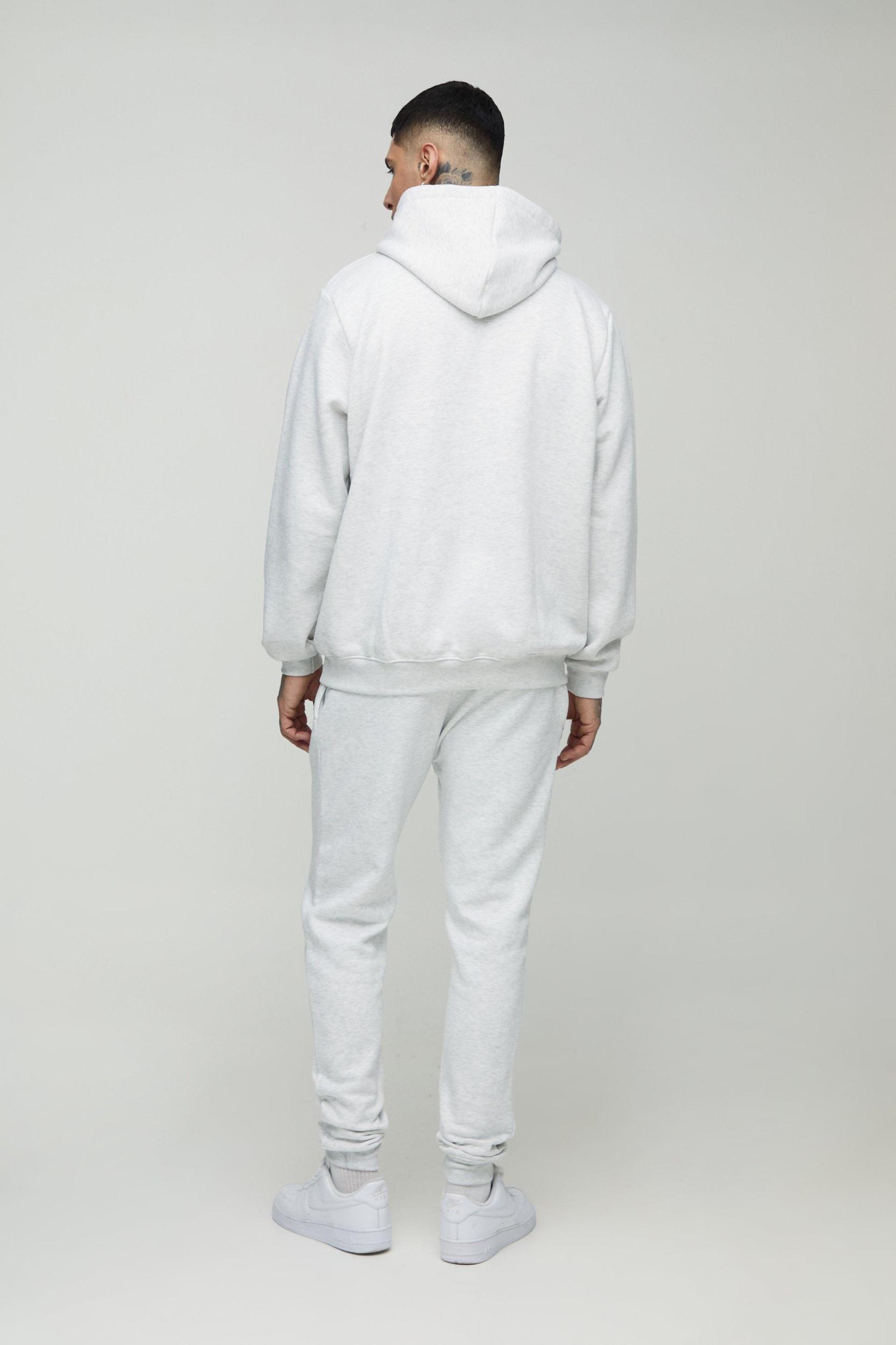 330GSM Tall Oversized Hoodie in Grey Marl | boohooMAN USA Product Image