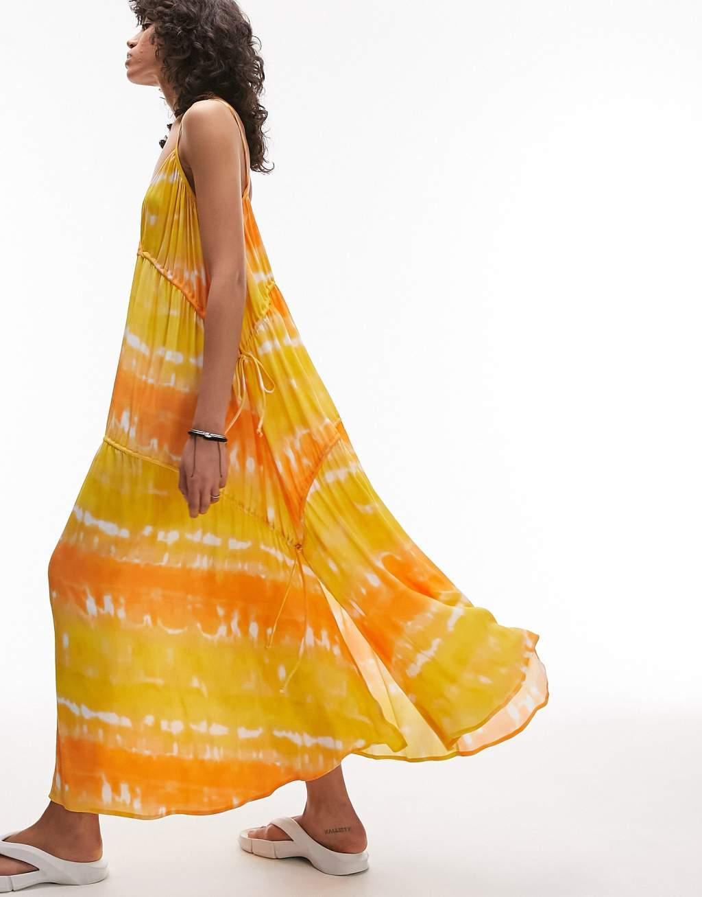 Topshop ruche tie side maxi beach dress Product Image