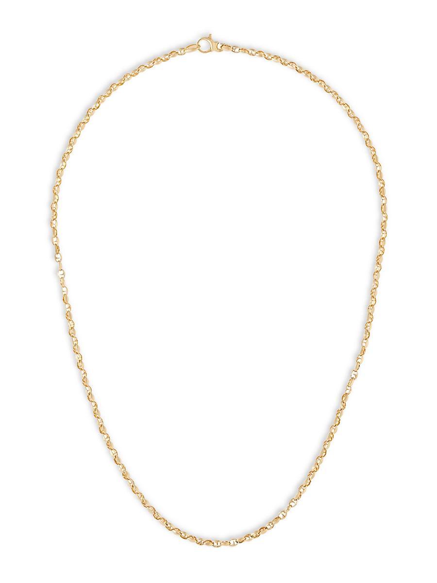 Mens Classic Medium Link 18K Gold Necklace Product Image