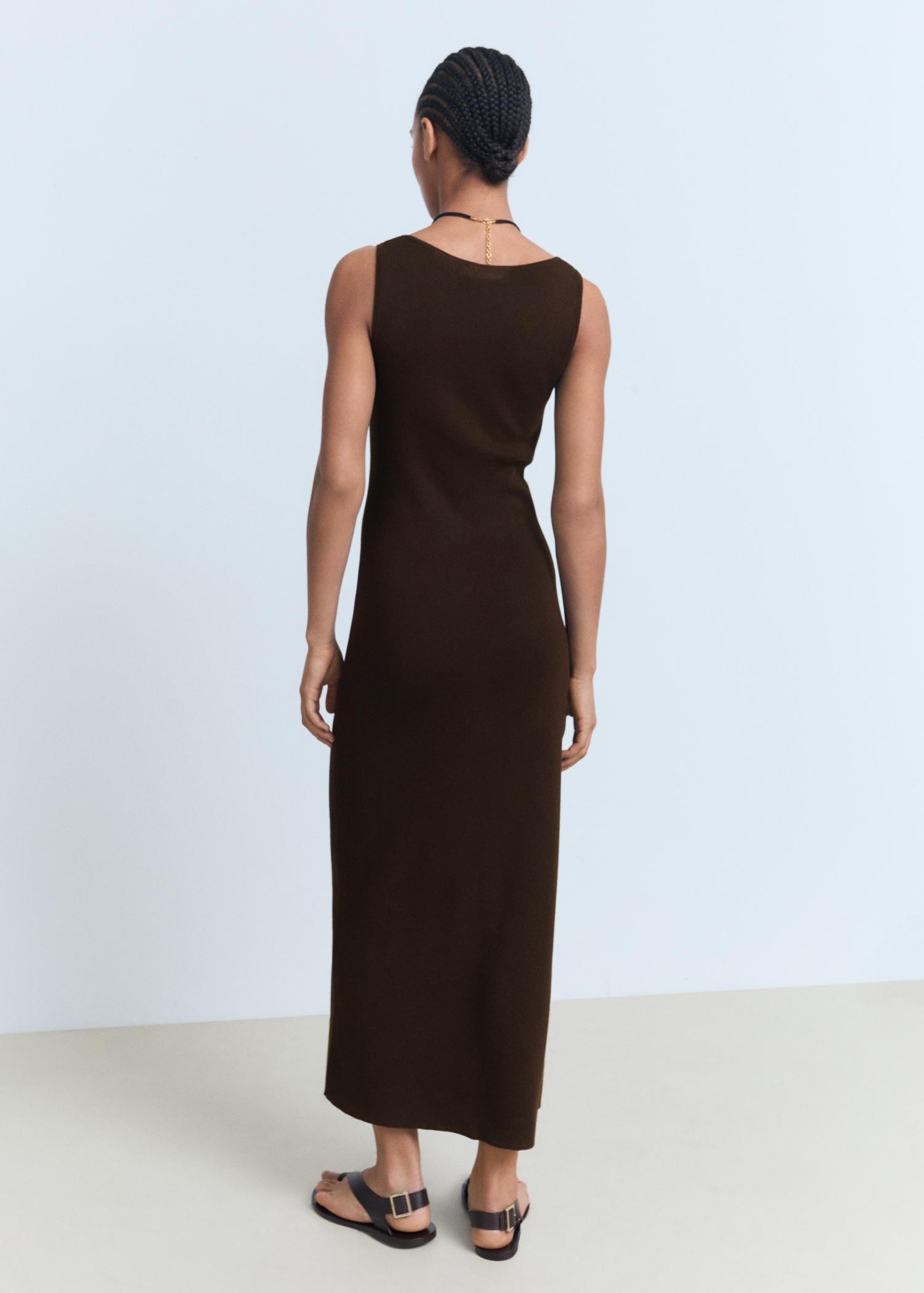 Knitted dress with bow neckline - Women | MANGO USA Product Image