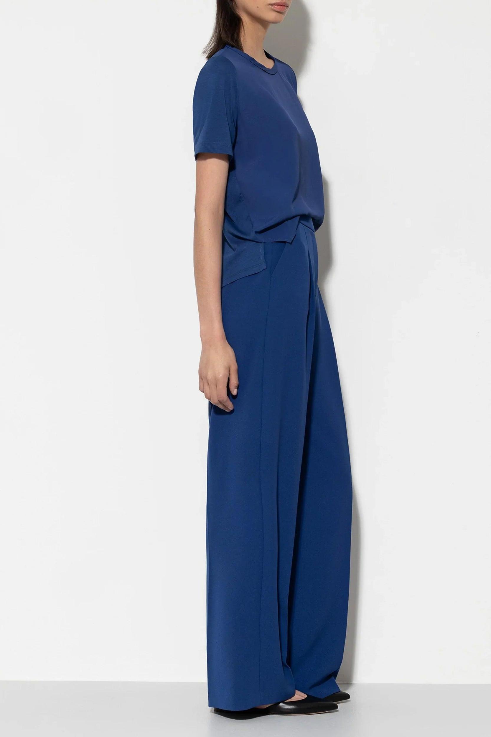 Luisa Cerano Wide Leg Blue Trousers Product Image