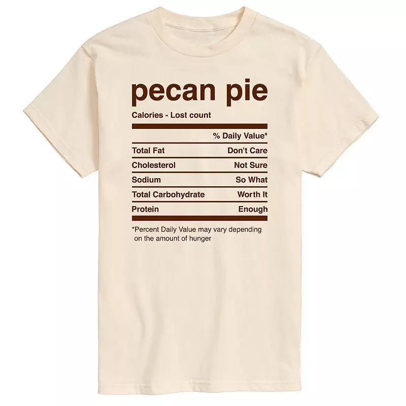 Mens Pecan Pie Nutritional Facts Graphic Tee Product Image