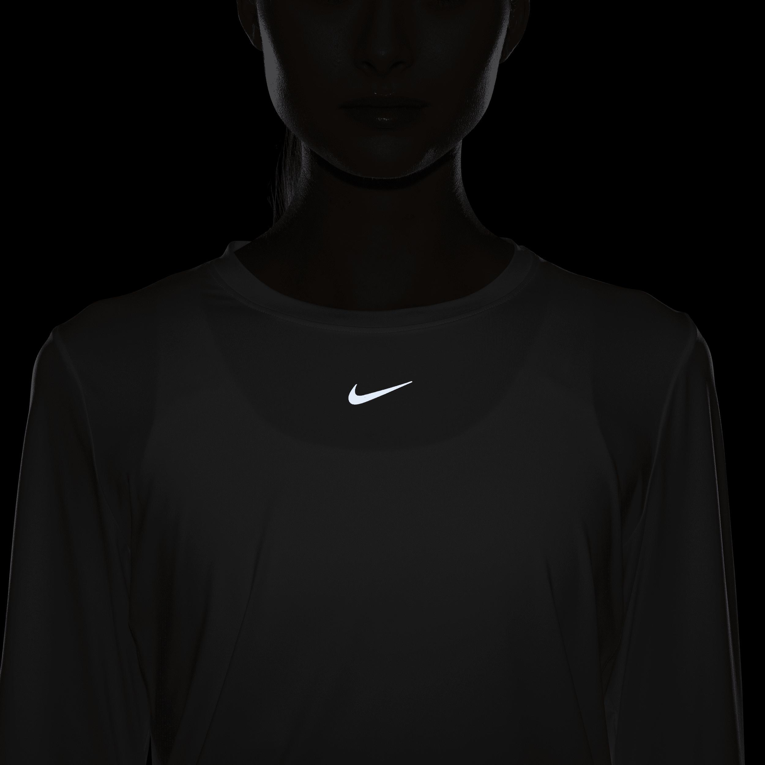 Women's Nike One Classic Dri-FIT Long Sleeve Top, Size: Small, White Product Image