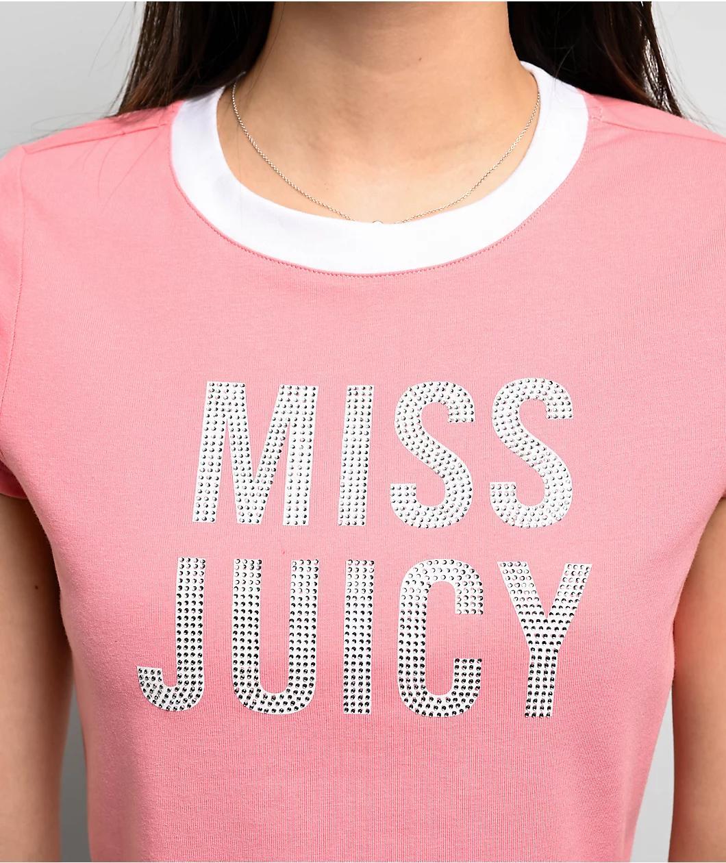 Juicy Couture Miss Juicy Pink Crop T-Shirt Product Image