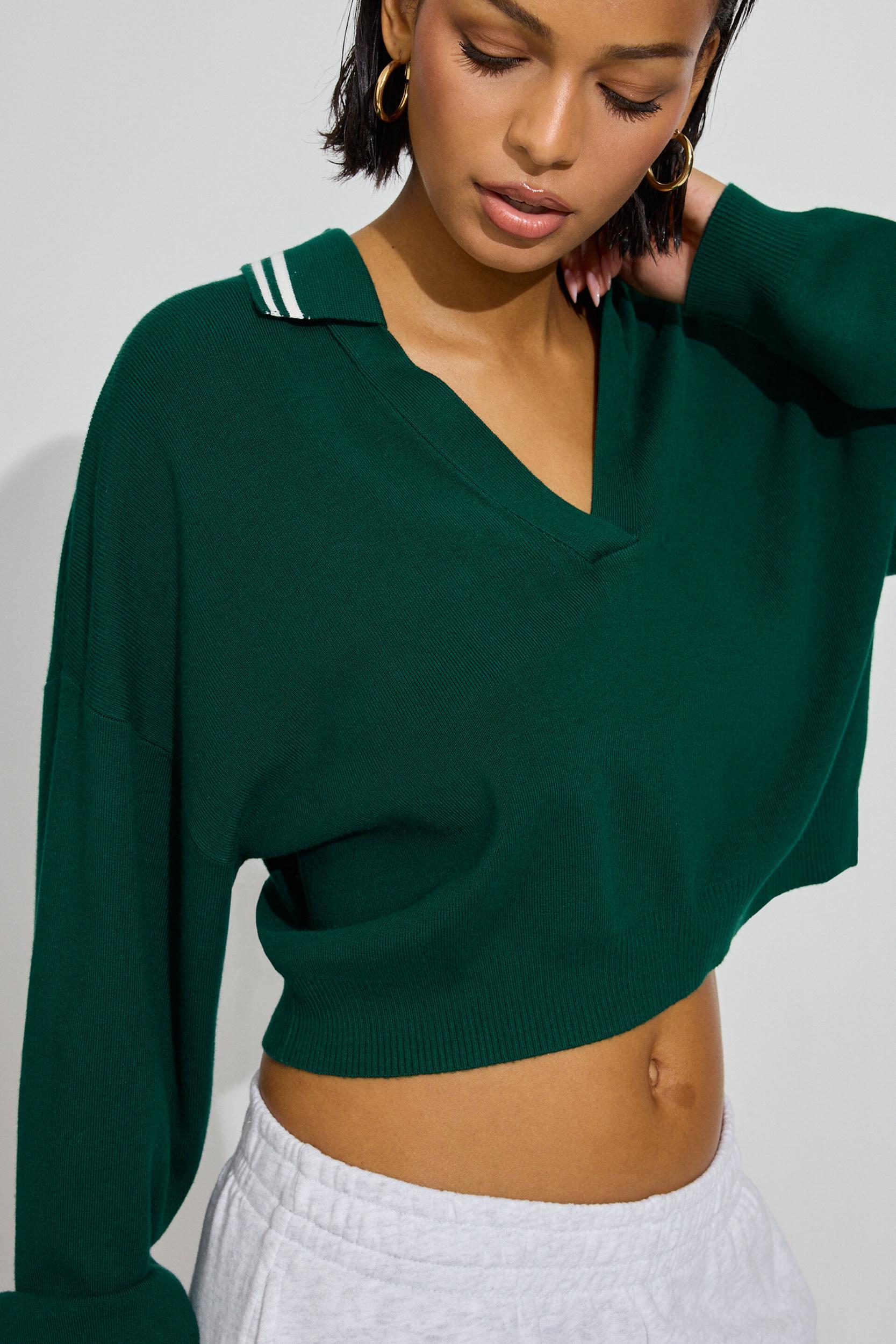 Bouclé Short Sleeve Polo Top Product Image