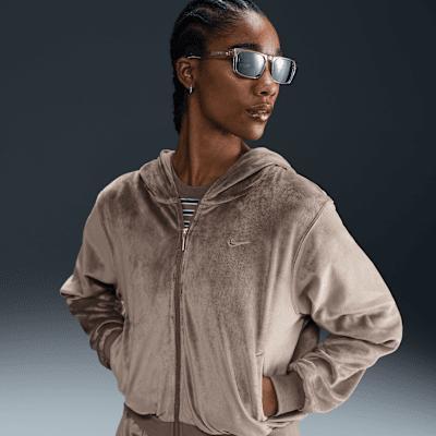 Women's Nike Sportswear Chill Knit Loose Velour Full-Zip Hoodie Product Image