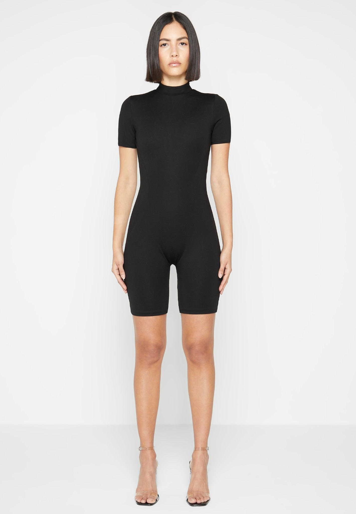 Éternelle Mock Neck Playsuit - Black Female Product Image