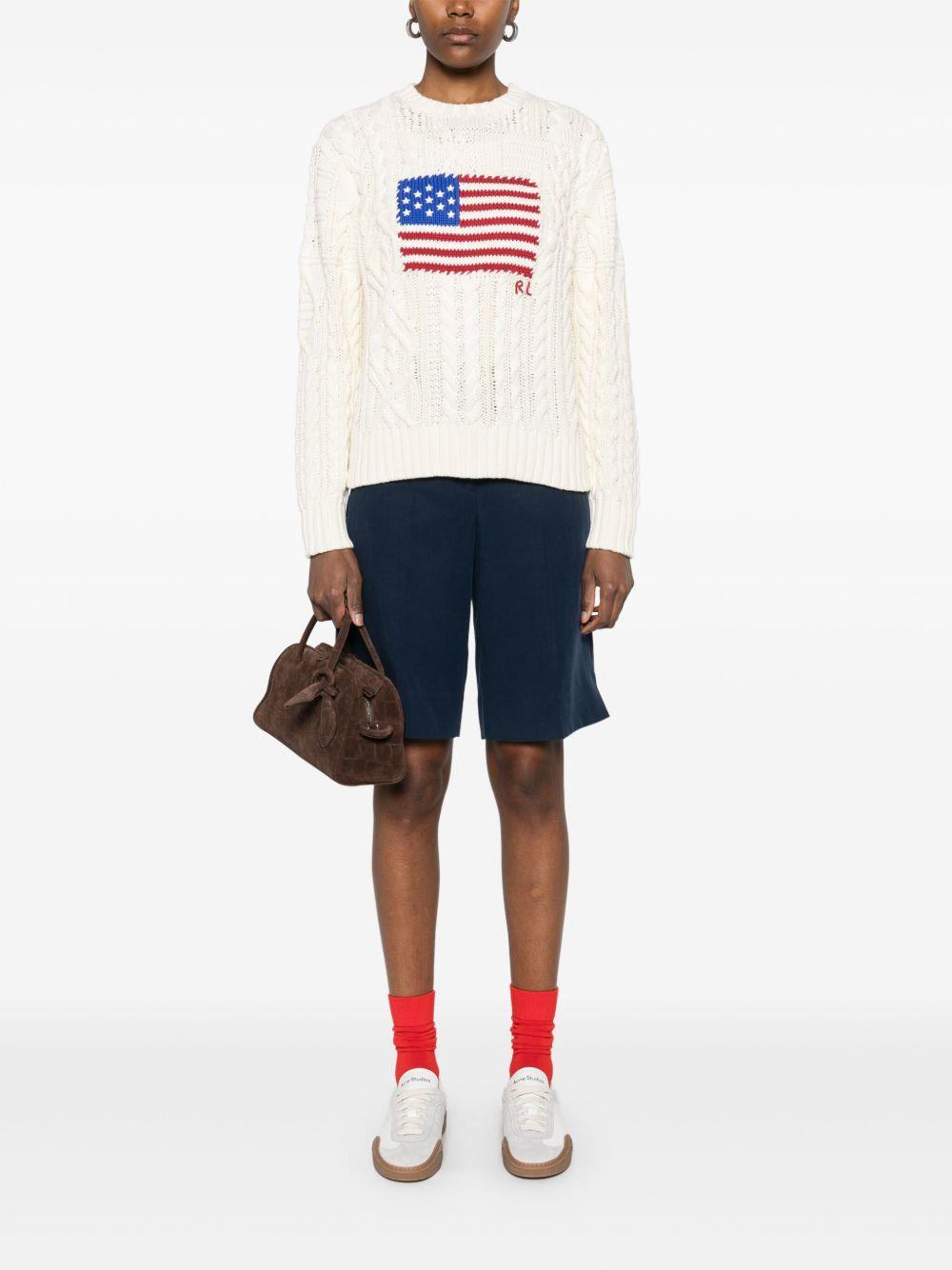 aran-knit flag sweater  Product Image