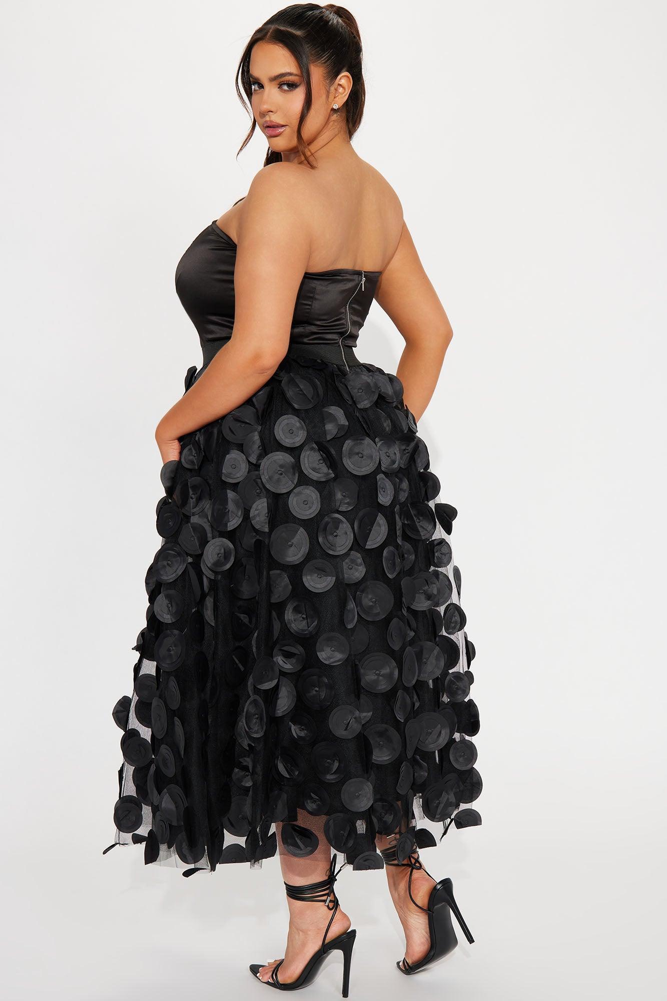 Tina Tulle Midi Dress - Black Product Image