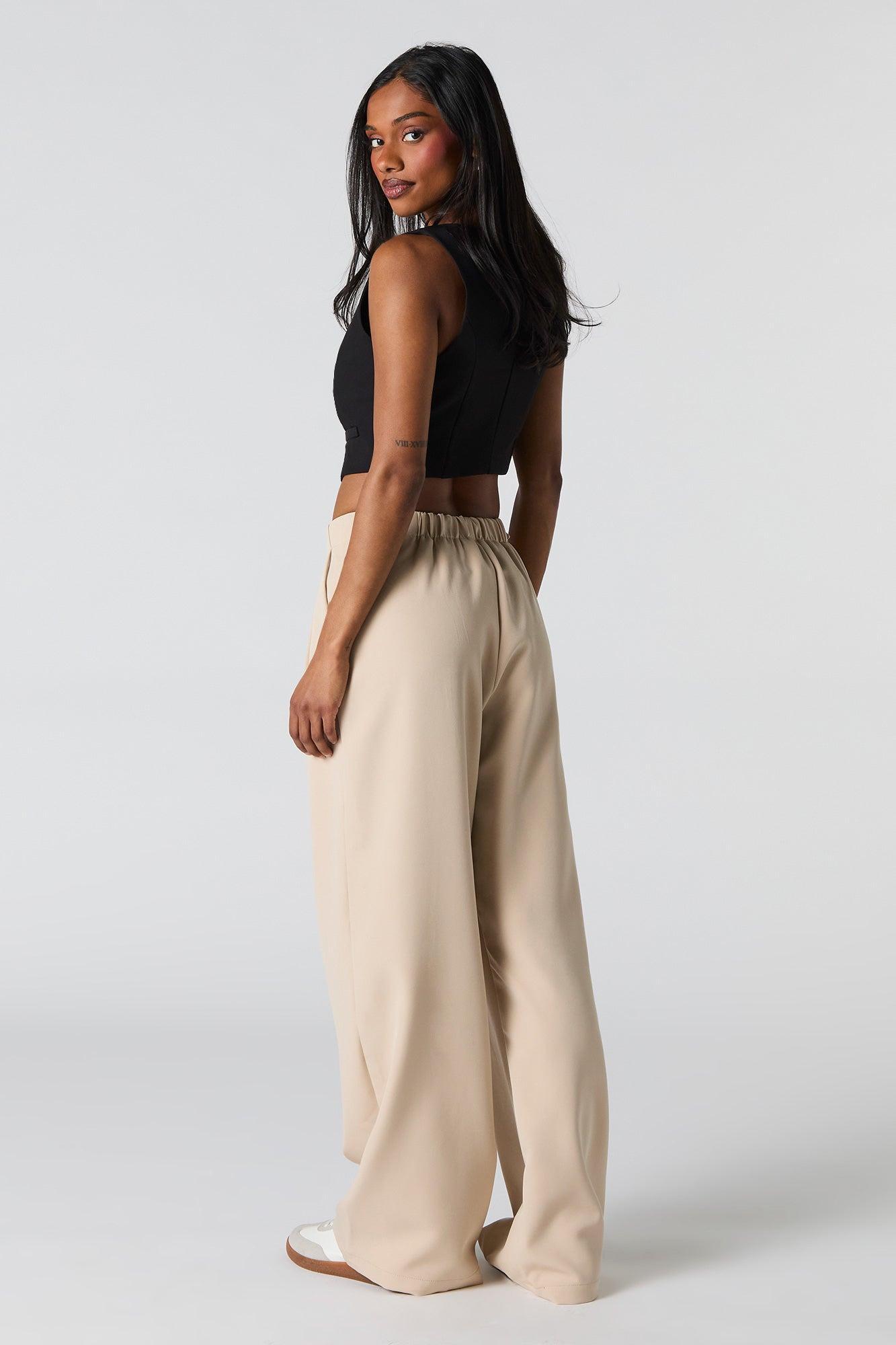 Belted Wide Leg Dress Pant Female Product Image