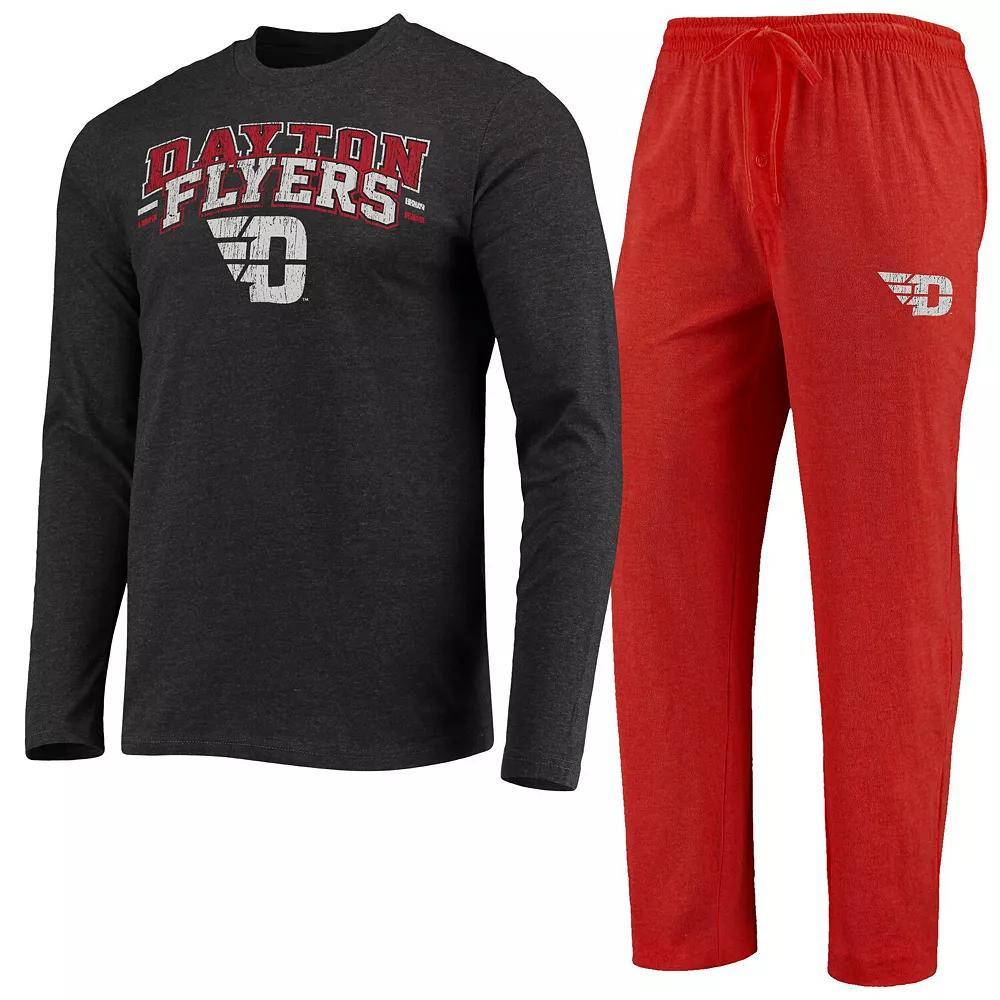 Men's Concepts Sport Red/Heathered Charcoal Dayton Flyers Meter Long Sleeve T-Shirt & Pants Sleep Set, Size: Large, Day Red Product Image
