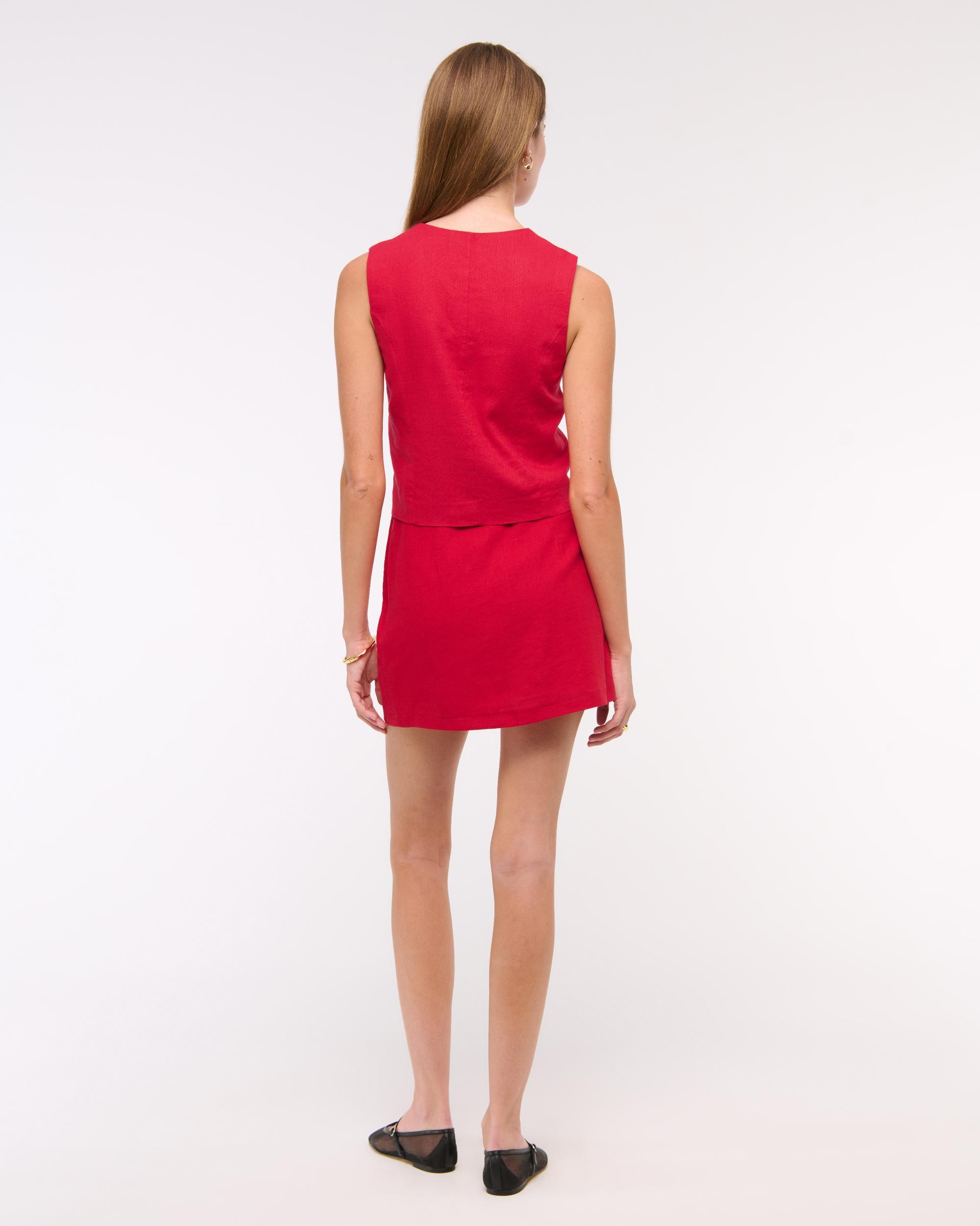 Tie-Front Linen-Blend Vest Product Image